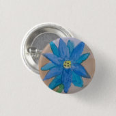 Rond 2,50 Cm Badge de fleurs bleues (Devant & derrière)