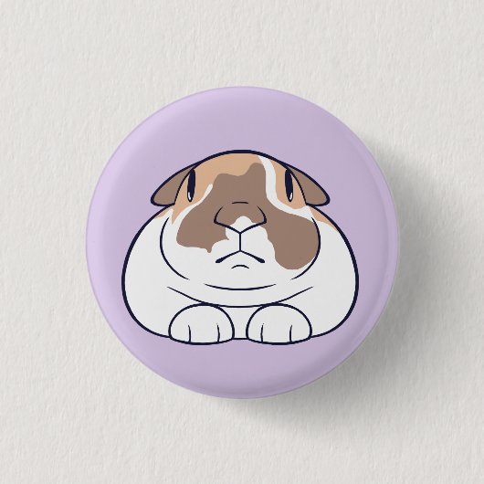 Rond 2,50 Cm Badge de Lapin Drôle (Devant)
