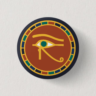 Rond 2,50 Cm Badge de l'oeil de Horus aux couleurs de l'Egypte 