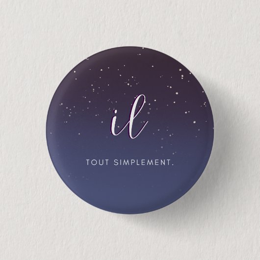Rond 2,50 Cm badge de prononom "il" (Devant)
