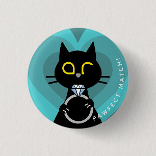 Rond 2,50 Cm Badge de proposition de Kuro Catto - Fiançailles d