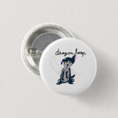 Rond 2,50 Cm Badge Dragon Loup (Devant & derrière)