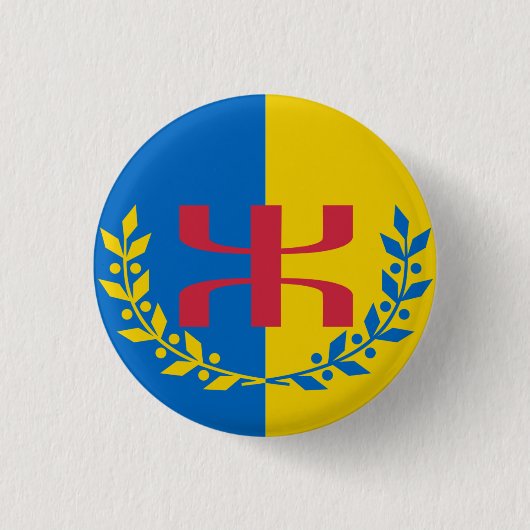 Rond 2,50 Cm Badge drapeau kabylie (Devant)