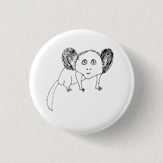 Rond 2,50 Cm Badge Drôle Aye Aye - Étrange Animal Mal Dessiné