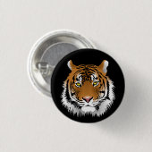 Rond 2,50 Cm Badge Face de Tigre (Devant & derrière)