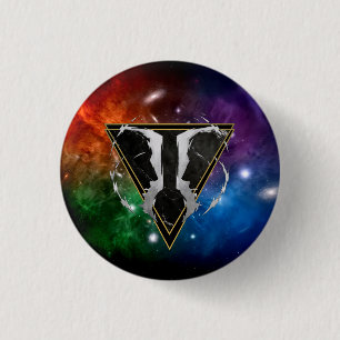 Rond 2,50 Cm Badge Gémeaux Zodiaque Cadeau Astrologie