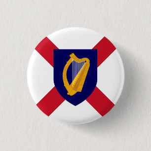 Rond 2,50 Cm Badge Irlande - Cross & Harp Shield