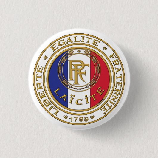 Rond 2,50 Cm badge laïc français (Devant)