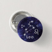 Rond 2,50 Cm Badge Leo, Badge Zodiac Horoscope (Devant & derrière)
