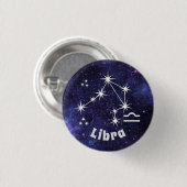 Rond 2,50 Cm Badge Libra, Badge Horoscope Zodiac (Devant & derrière)