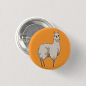 Rond 2,50 Cm Badge Llama Orange (Devant & derrière)