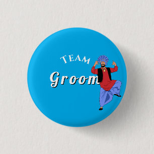Rond 2,50 Cm Badge personnalisable Team Groom ladkewale