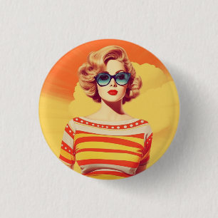 Rond 2,50 Cm Badge Pop Art, bouton, épingle. Badge inspiré de l