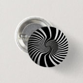 Rond 2,50 Cm Badge - Psychedelic Art Swirl B/W (Devant & derrière)