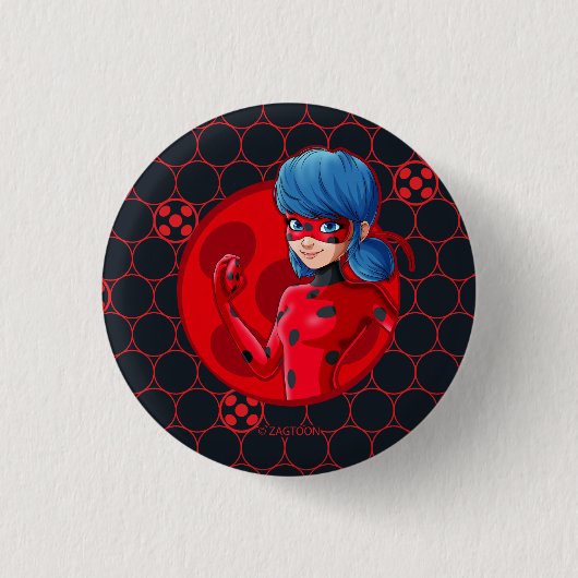 Rond 2,50 Cm Badge rouge Ladybug (Devant)