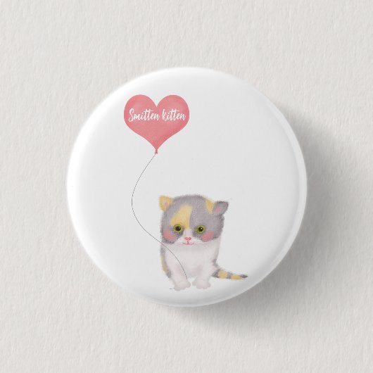 Rond 2,50 Cm Badge Smitten Kitten Valentine's Day (Devant)