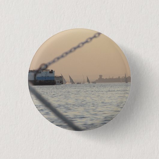Rond 2,50 Cm Badge Sunset Du Nil Du Fleuve (Devant)