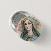 Rond 2,50 Cm Badge Vierge Marie (Devant & derrière)