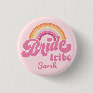 Rond 2,50 Cm Badge Vintage Tribue de la Mariée Arc-en-Ciel