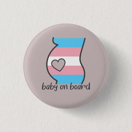 Rond 2,50 Cm Bébé à bord Drapeau Trans Fide Grossesse Badge (Devant)