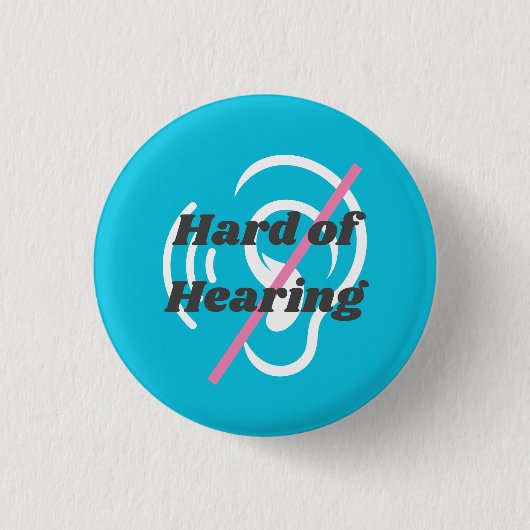 Rond 2,50 Cm Bleu Pinback badge dur d'oreille (Devant)