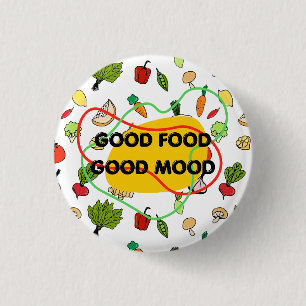 Rond 2,50 Cm Bonne nourriture, badge Bonne Lune, bouton, badge