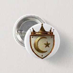 Rond 2,50 Cm Bouton / Badge Crête Islam
