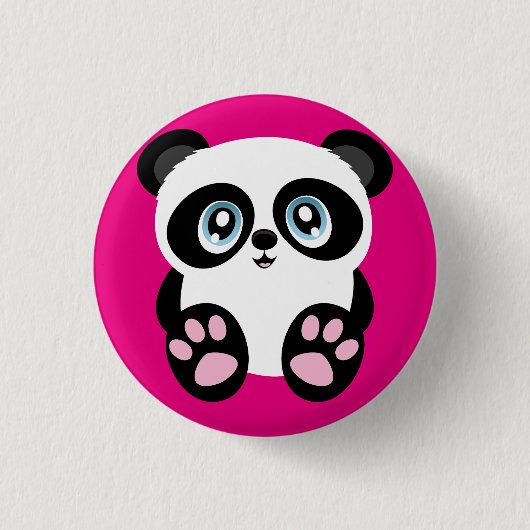 Rond 2,50 Cm Bouton Panda Rose Cute Badge (Devant)