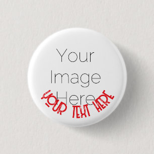 Rond 2,50 Cm Bouton personnalisé avec photo – Badge avec texte