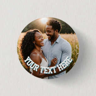 Rond 2,50 Cm Bouton photo personnalisé - Badge avec texte perso