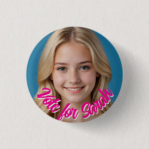 Rond 2,50 Cm Bouton photo personnalisé - Badge avec texte perso