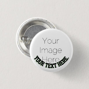 Rond 2,50 Cm Bouton photo personnalisé - Badge texte fête amusa