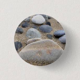 Rond 2,50 Cm Bouton photo Plage de galets / Badge