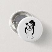 Rond 2,50 Cm Brave Dot, Badge de Bouledogue (Devant & derrière)