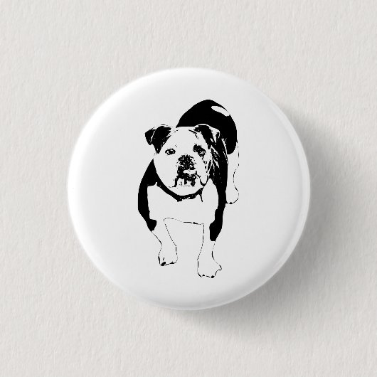 Rond 2,50 Cm Brave Dot, Badge de Bouledogue (Devant)