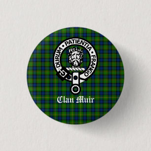 Rond 2,50 Cm Clan Muir Crest Badge et Tartan