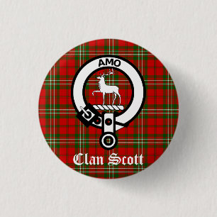 Rond 2,50 Cm Clan Scott Crest Badge et Tartan