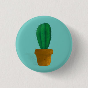 Rond 2,50 Cm Cute cactus button pin badge hand drawn