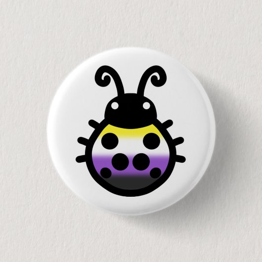 Rond 2,50 Cm Épingle de badge de ladybug de fierté non binaire (Devant)