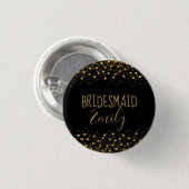Rond 2,50 Cm Gold Foil Confetti Bridesmaid Nom Badge ID455 (Devant & derrière)