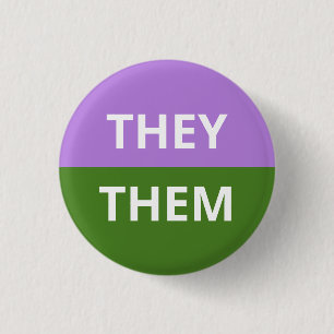 Rond 2,50 Cm Ils/Eux Pronounouns Badge De La Genderqueer