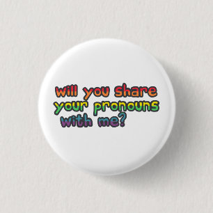 Rond 2,50 Cm Je partagerai vos pronouns avec mon badge de drape