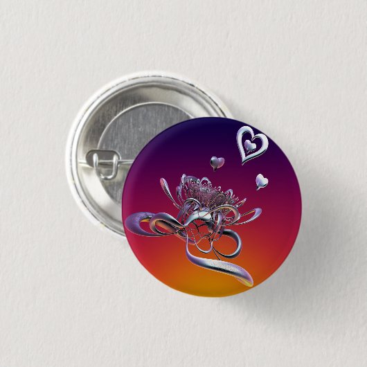 Rond 2,50 Cm La beauté des coeurs Badge (Devant & derrière)