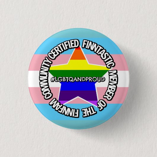 Rond 2,50 Cm (LGBTQ) Badge certifié des membres FinnFam (Devant)