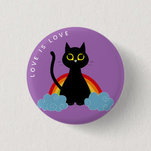 Rond 2,50 Cm Love Is Love Pride Badge - Kuro Catto Rainbow