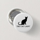 Rond 2,50 Cm Madame Pinback Badge Button de chat (Devant & derrière)