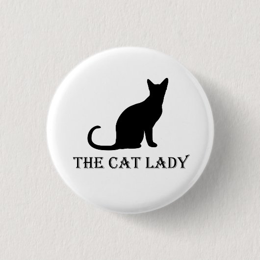 Rond 2,50 Cm Madame Pinback Badge Button de chat (Devant)