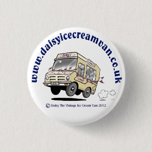 Rond 2,50 Cm Marguerite la crème glacée vintage Van Badge