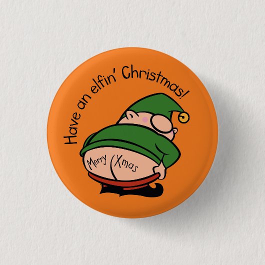 Rond 2,50 Cm Naughty Elves Cheek Christmas Badge (Devant)