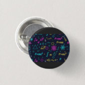 Rond 2,50 Cm Neon Science & Math Formulas Pin Badge | Physics C (Devant & derrière)